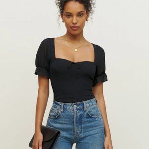 Reformation Delevan Top Black Size 4
